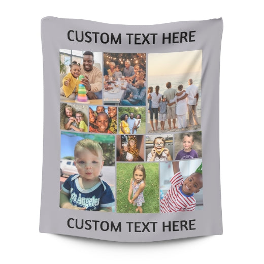 12 Photos with Text | Personalised Blanket