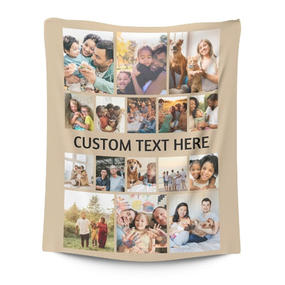 16 Photos with [middle] Text | Personalised Blanket