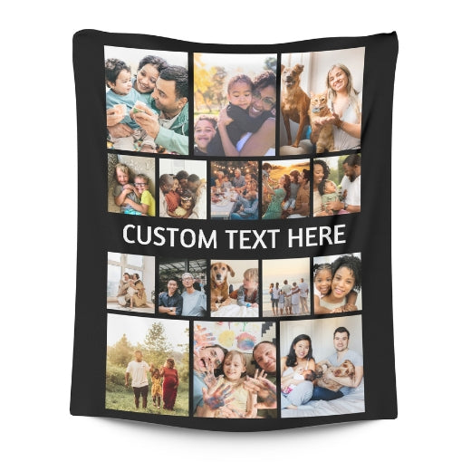 16 Photos with [middle] Text | Personalised Blanket