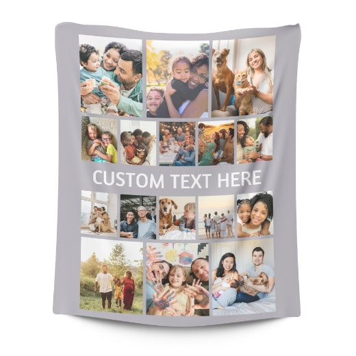 16 Photos with [middle] Text | Personalised Blanket