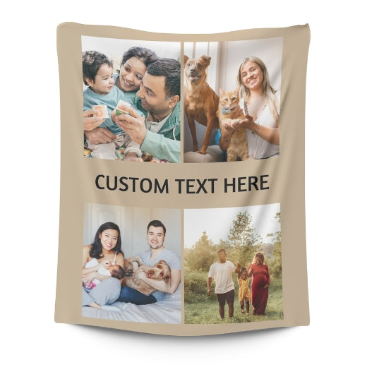 4 Photos with Text | Personalised Blanket